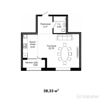 ЖК Boston Comfort House 2 — 1-ком 38,3 м² (от 10 924 050 тг)