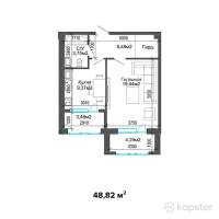 ЖК Кыран — 1-ком 48,8 м² (от 10 740 400 тг)