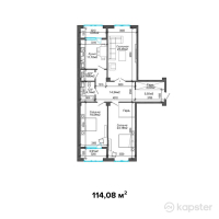 ЖК Кыран — 3-ком 114,1 м² (от 25 097 600 тг)