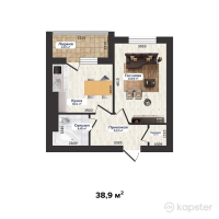 ЖК Достык — 1-ком 38,9 м² (от 9 919 500 тг)