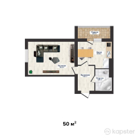 ЖК Достык — 1-ком 50 м² (от 12 750 000 тг)