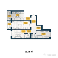 ЖК Династия — 3-ком 95,8 м² (от 32 555 000 тг)