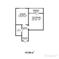 ЖК Панорама парк — 1-ком 47,6 м² (от 17 128 800 тг)