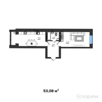 ЖК Рахмет — 1-ком 53,1 м² (от 13 057 680 тг)