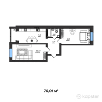 ЖК Рахмет — 2-ком 76 м² (от 18 698 460 тг)