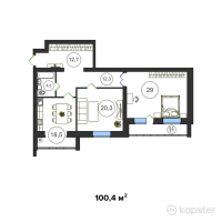 ЖК Рахмет — 2-ком 100,4 м² (от 24 698 400 тг)
