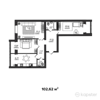 ЖК Рахмет — 3-ком 102,6 м² (от 25 244 520 тг)