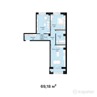 ЖК Мирадж — 2-ком 69,2 м² (от 27 672 000 тг)