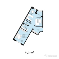 ЖК Мирадж — 2-ком 71,2 м² (от 28 484 000 тг)
