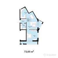 ЖК Мирадж — 2-ком 73,7 м² (от 29 460 000 тг)