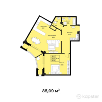 ЖК Мирадж — 2-ком 85,1 м² (от 34 036 000 тг)