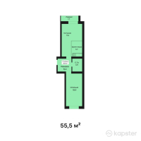 ЖК Alatau Park — 2-ком 55,5 м² (от 22 200 000 тг)