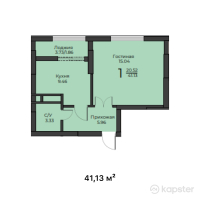 ЖК Diana — 1-ком 41,1 м² (от 11 722 400 тг)