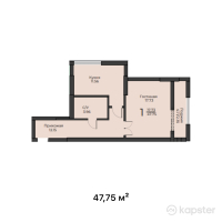ЖК Diana — 1-ком 47,8 м² (от 13 608 800 тг)