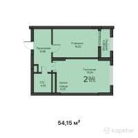 ЖК Diana — 2-ком 54,2 м² (от 15 432 800 тг)