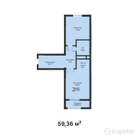 ЖК Diana — 2-ком 59,4 м² (от 16 917 600 тг)