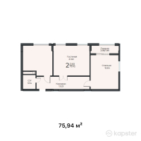 ЖК Diana — 2-ком 75,9 м² (от 21 642 900 тг)