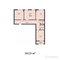 ЖК Diana — 3-ком 107,2 м² (от 30 554 900 тг)