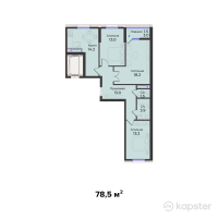 ЖК Kokshebel — 3-ком 78,5 м² (от 25 434 000 тг)