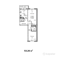 ЖК Jana Arbat — 2-ком 53,3 м² (от 23 967 000 тг)