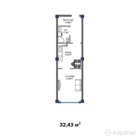 ЖК Orda City — 1-ком 32,4 м² (от 11 350 500 тг)