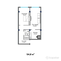 ЖК Orda City — 2-ком 54,8 м² (от 19 180 100 тг)