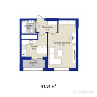ЖК Turan Palace — 1-ком 41,5 м² (от 17 434 200 тг)