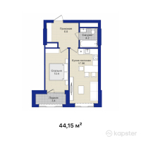 ЖК Turan Palace — 1-ком 44,2 м² (от 18 543 000 тг)