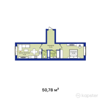 ЖК Turan Palace — 2-ком 50,8 м² (от 21 327 600 тг)