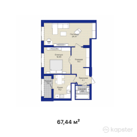 ЖК Turan Palace — 2-ком 67,4 м² (от 28 324 800 тг)