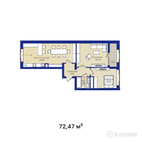 ЖК Turan Palace — 3-ком 72,5 м² (от 30 437 400 тг)