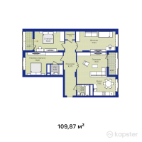 ЖК Turan Palace — 4-ком 109,9 м² (от 46 145 400 тг)