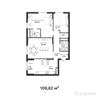 ЖК Dara Residence — 2-ком 109,8 м² (от 99 387 100 тг)