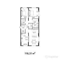 ЖК Dara Residence — 3-ком 118,3 м² (от 107 070 550 тг)