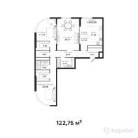 ЖК Dara Residence — 3-ком 122,8 м² (от 111 088 750 тг)