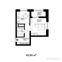 ЖК Sardar City — 1-ком 41 м² (от 17 621 400 тг)
