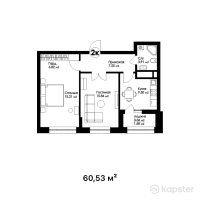 ЖК Sardar City — 2-ком 60,5 м² (от 26 027 900 тг)