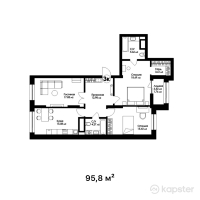 ЖК Sardar City — 3-ком 95,8 м² (от 41 194 000 тг)