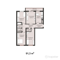 ЖК Satti City 2 — 4-ком 91,3 м² (от 33 781 000 тг)