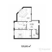 ЖК Asyl Park — 2-ком 125,8 м² (от 47 811 600 тг)