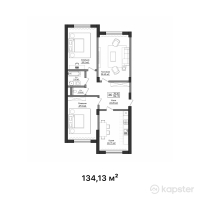 ЖК Asyl Park — 3-ком 134,1 м² (от 50 969 400 тг)