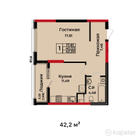 ЖК BUQAR JYRAU EXCLUSIVE — 1-ком 42,2 м² (от 24 592 556 тг)