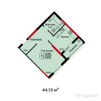 ЖК BUQAR JYRAU EXCLUSIVE — 2-ком 44,7 м² (от 26 026 151 тг)