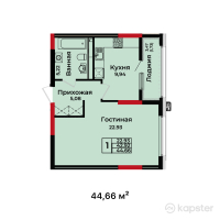 ЖК BUQAR JYRAU EXCLUSIVE — 2-ком 45 м² (от 26 235 945 тг)