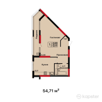ЖК BUQAR JYRAU EXCLUSIVE — 3-ком 54,7 м² (от 31 882 909 тг)