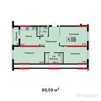 ЖК BUQAR JYRAU EXCLUSIVE — 2-ком 89,6 м² (от 52 209 648 тг)