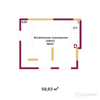 ЖК Altyn Saulet — 1-ком 58,6 м² (от 19 523 790 тг)