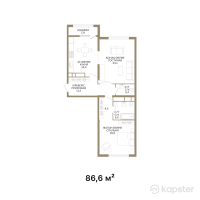 ЖК ESTET — 2-ком 86,6 м² (от 84 868 000 тг)
