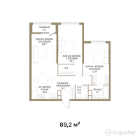 ЖК ESTET — 3-ком 89,2 м² (от 89 646 000 тг)