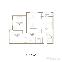 ЖК ESTET — 3-ком 112,9 м² (от 120 238 500 тг)